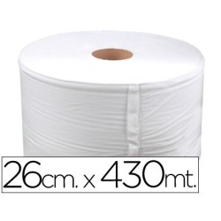 Papel secamanos industrial 26 cms de ancho x 400 mts aprox diametro 33,5 cm para el dispensador 46826