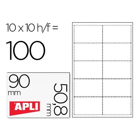 Tarjeta de visita apli microperforada 200 gr acabado mate 90x50,8 mm impresora ink-jet y laser