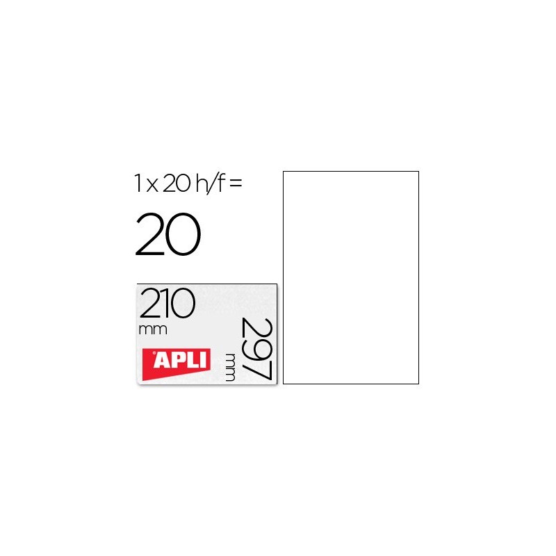 Etiquetas adhesivas apli de poliester resistente a la intemperie para impresora laser 210x297 mm