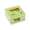 Bloc de notas adhesivas quita y pon post-it 76x76 mm cubo color azul y verde 450 hojas