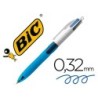 Boligrafo bic cuatro colores con grip de caucho ergonomico punta media 1 mm