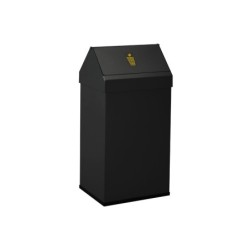 Papelera metalica basculante ganchos interiores aro inferior pvc ancho 32cm alto 65cm fondo 25cm capacidad 52l