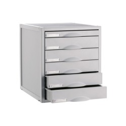 Fichero cajones de sobremesa 8206c 356x316x362 mm 6 cajones color gris