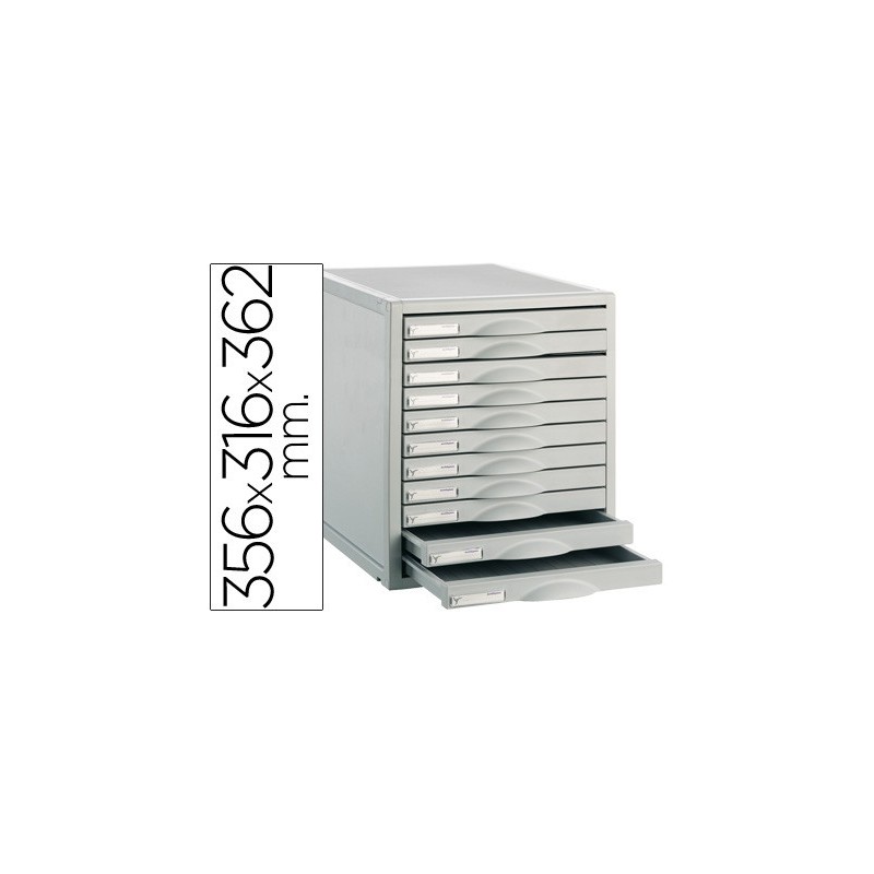 Fichero cajones de sobremesa 8211c 356x316x362 mm 11 cajones color gris