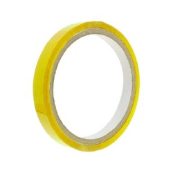 Cinta adhesiva q-connect 66 mt x 9 mm amarilla para cerrar bolsas