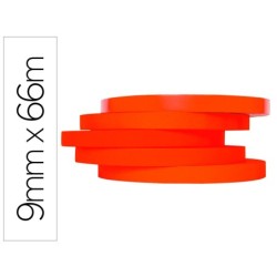 Cinta adhesiva q-connect 66 mt x 9 mm roja para cerrar bolsas