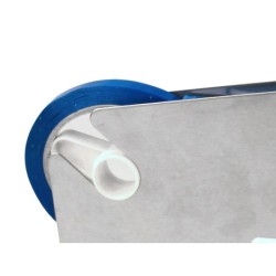 Cinta adhesiva q-connect 66 mt x 9 mm azul para cerrar bolsas