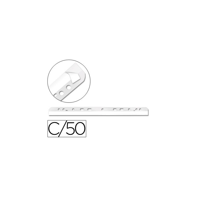 Tira multitaladro autoadhesiva q-connect para documentos a4 y a5 pack de 50 unidades