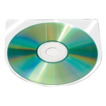 Funda autoadhesiva para cd q-connect sin solapa pack de 10 unidades