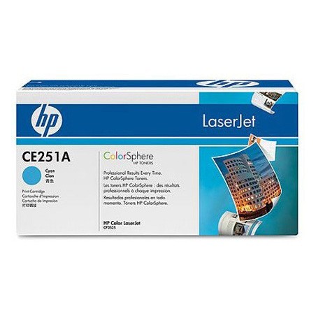 Toner hp laserjet color cp3525 cian 7.000 pag