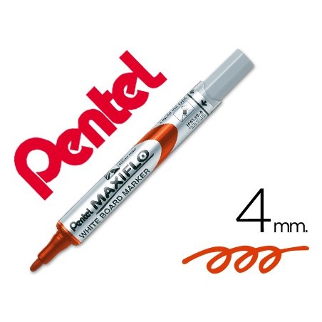 Rotulador maxiflo pentel para pizarra blanca color rojo