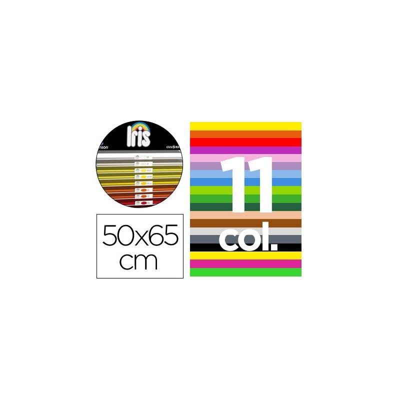 Cartulina guarro 50x65 conteni do \c\ 25 hojas x 5 colores  25 hojas x 4 colores fluo  25hojas x 2 colores metal 185g