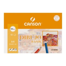 Papel dibujo basik 130 gr din a3 29,7x42 cm minipack de 10 hojas