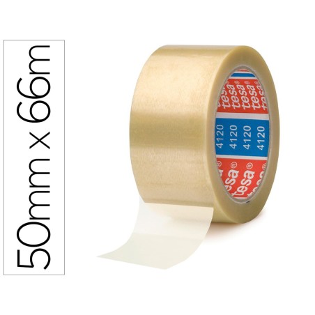 Cinta adhesiva tesa pvc transparente 66 mt x 50 mm para embalaje