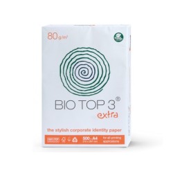 Papel fotocopiadora biotop 80g extra ecologico din a4 paquete de 500 hojas