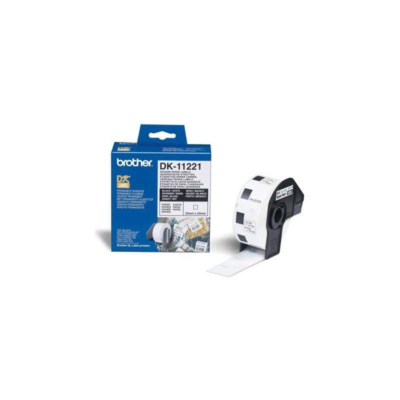 Etiqueta brother dk11221 23x23 mm 1000 etq para impresoras ql