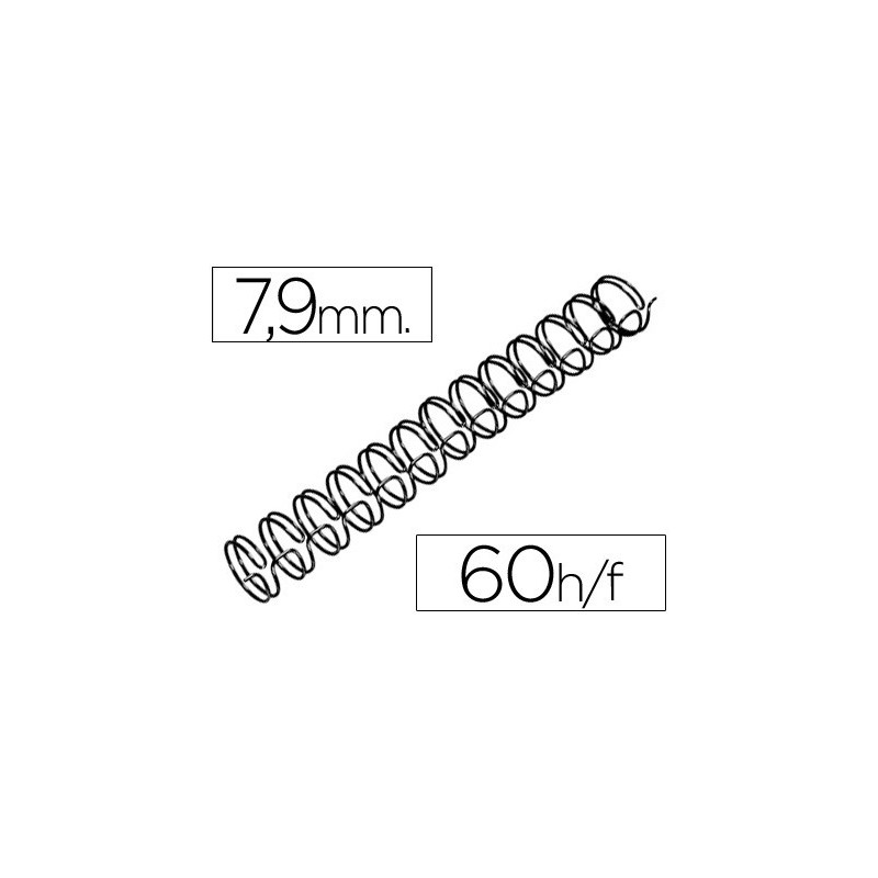 Espiral wire 3:1 7,9 mm n.5 negro capacidad 60 hojas caja de 100 unidades