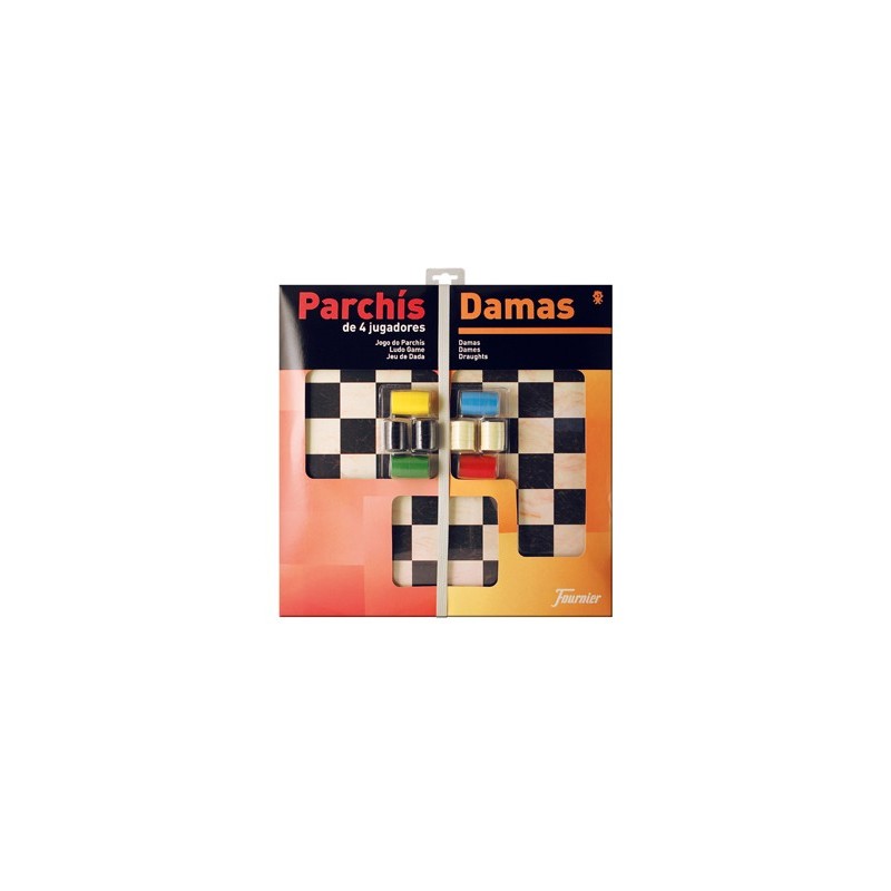 Parchis con damas tablero grande 4 jugadores 41x40x4,5 cm