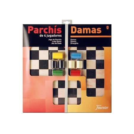 Parchis con damas tablero grande 4 jugadores 41x40x4,5 cm
