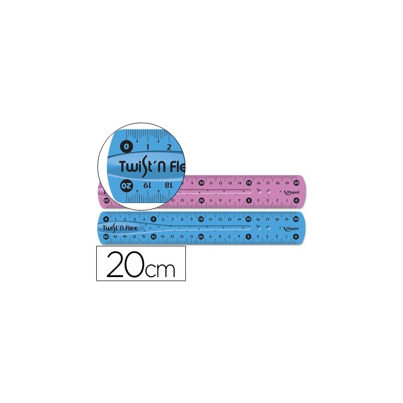 Regla maped plastico flexible 20 cm colores surtidos