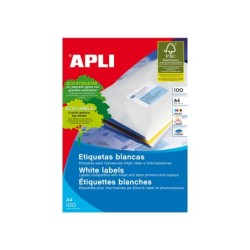 Etiqueta adhesiva apli 1276 tamaño 70x42,4 mm para fotocopiadora laser ink-jet caja con 100 hojas din a4