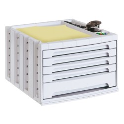 Fichero cajones de sobremesa archivo 2000 305x370x215 mm bandeja organizadora superior 5 cajones gris opaco