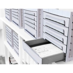 Fichero cajones de sobremesa archivo 2000 305x370x215 mm bandeja organizadora superior 5 cajones gris opaco
