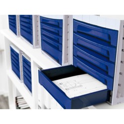 Fichero cajones de sobremesa archivo 2000 305x370x215 mm bandeja organizadora superior 5 cajones azul opaco