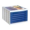 Fichero cajones de sobremesa archivo 2000 305x370x215 mm bandeja organizadora superior 6 cajones azul opaco