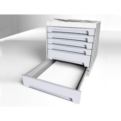 Fichero cajones de sobremesa archivo 2000 305x370x215 mm bandeja organizadora superior 6 cajones gris opaco