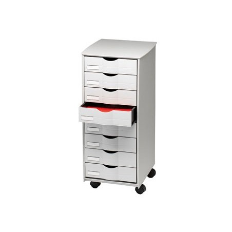 Mueble auxiliar paperflow para oficina 8 cajones en color gris 5x825x382 71,5x31,6x34,3 cm