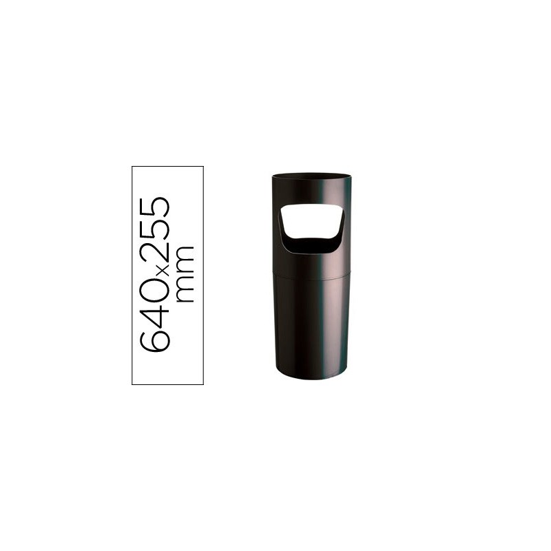 Paraguero plastico archivo 2000 reciclado color negro 255 mm diametro x 640 mm
