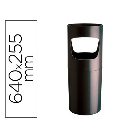 Paraguero plastico archivo 2000 reciclado color negro 255 mm diametro x 640 mm
