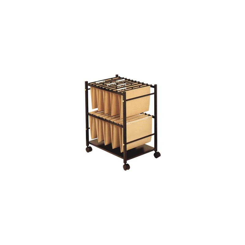 Carrito para carpetas colgantes q-connect negro con ruedas para carpetas tamaño folio carro fijo Carrito para carpetas colgantes q-connect negro con ruedas para carpetas tamaño folio carro fijo