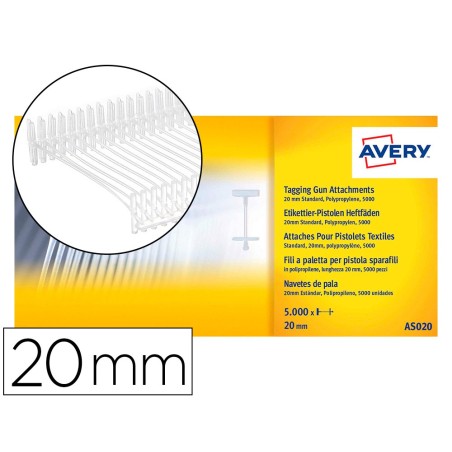 Recambio de navetes avery para pistola sujeta etiquetas 20 mm