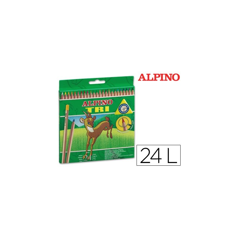 Lapices de colores alpino tri estuche de 24 colores surtidos