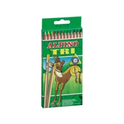 Lapices de colores alpino tri estuche de 12 colores surtidos