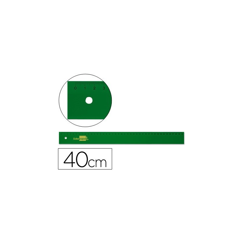 Regla liderpapel 40 cm acrilico verde