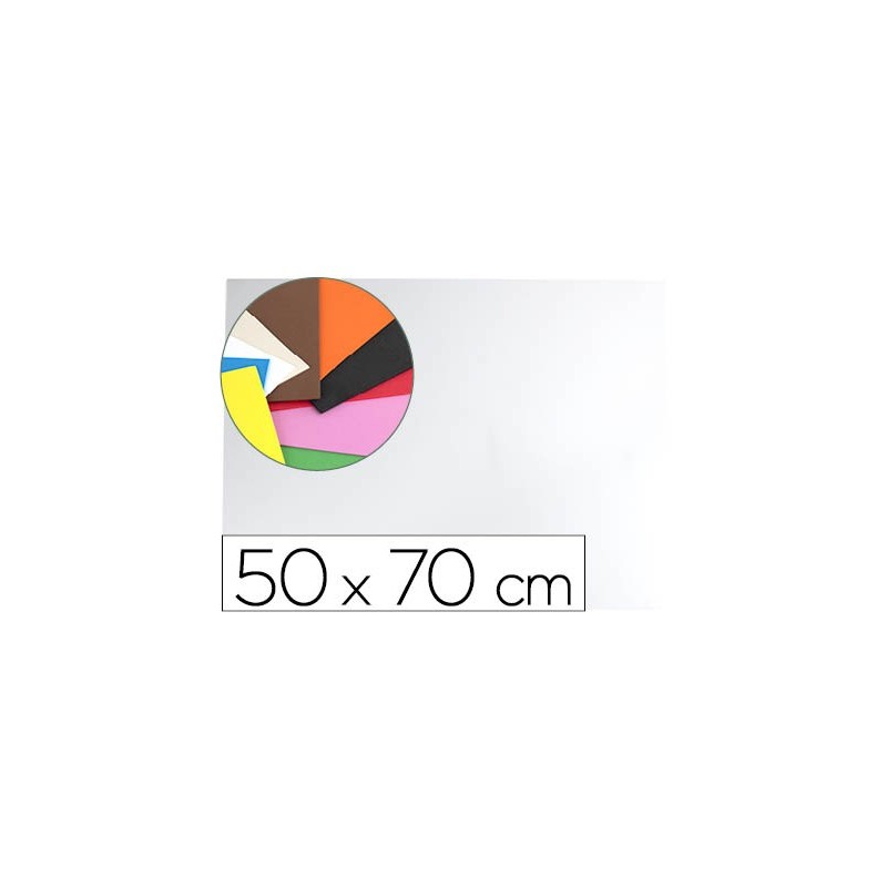 Goma eva liderpapel 50x70cm 60g/m2 espesor 1.5mm blanco