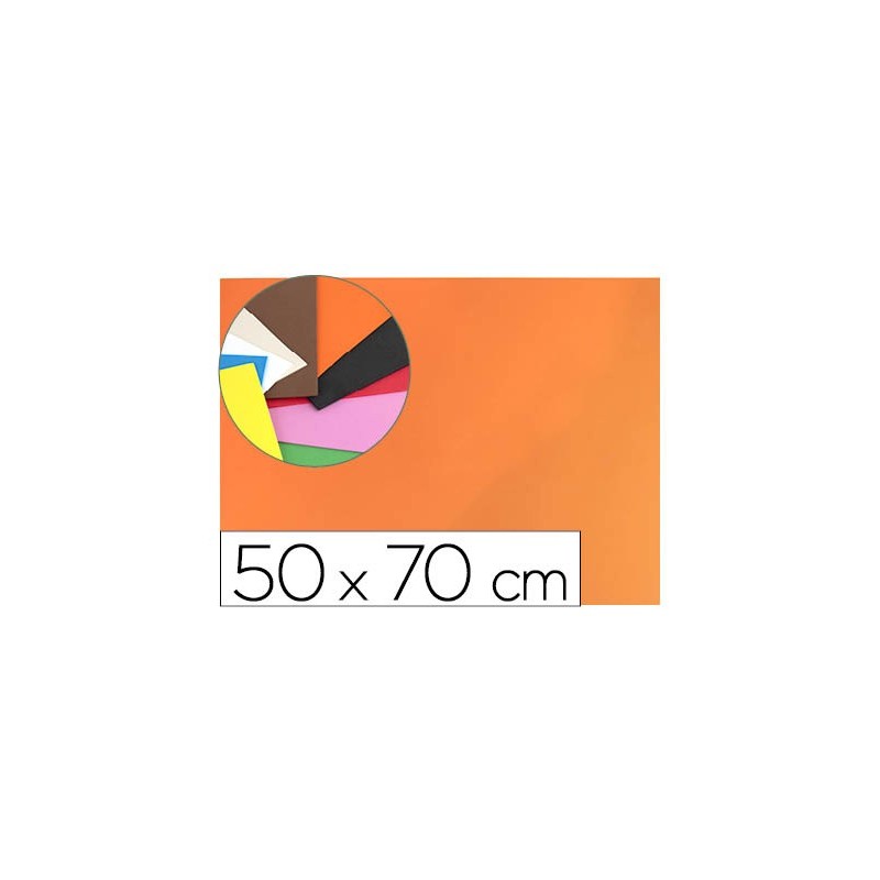 Goma eva liderpapel 50x70cm 60g/m2 espesor 1.5mm naranja