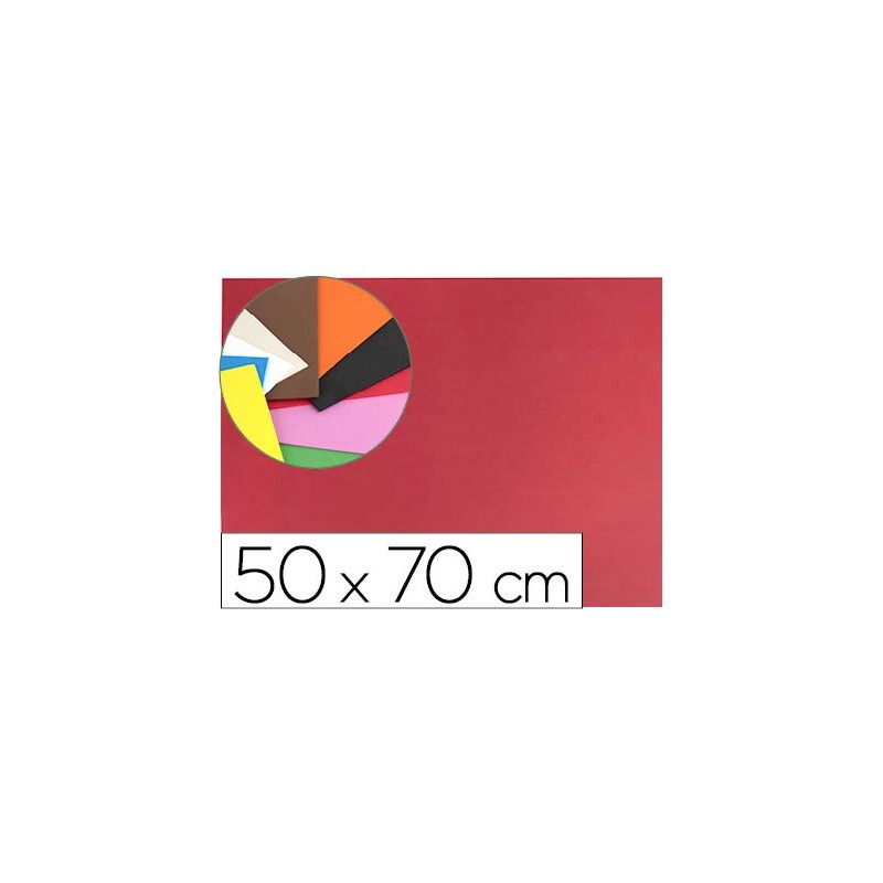 Goma eva liderpapel 50x70cm 60g/m2 espesor 1.5mm rojo