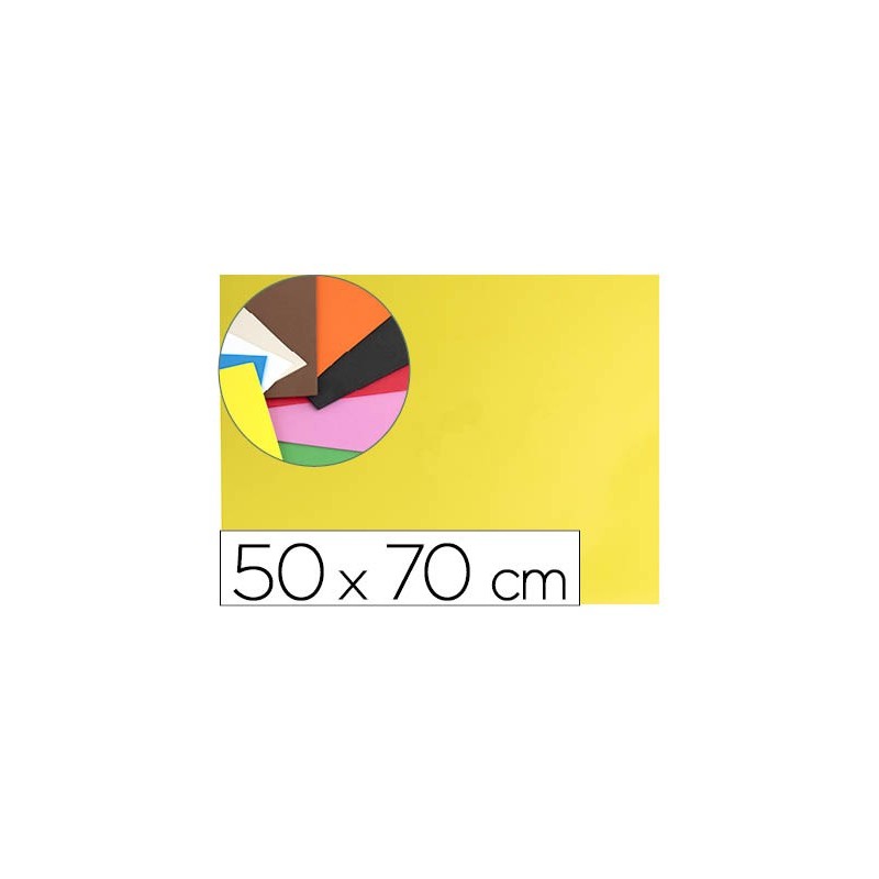 Goma eva liderpapel 50x70cm 60g/m2 espesor 1.5mm amarillo