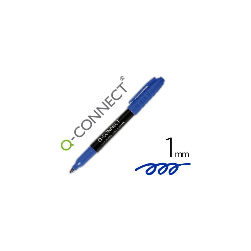 Rotulador q-connect para cd/dvd punta fibra permanente azul punta redonda 1 mm