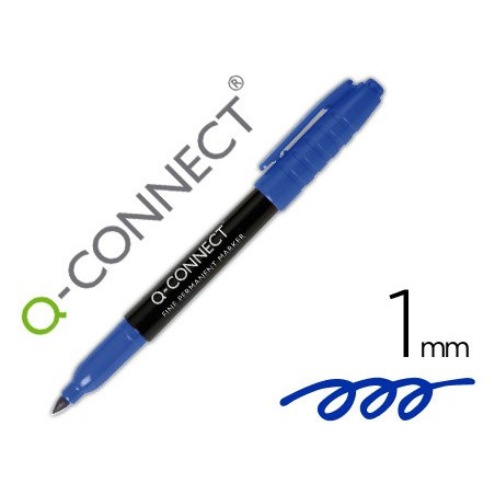 Rotulador q-connect para cd/dvd punta fibra permanente azul punta redonda 1 mm