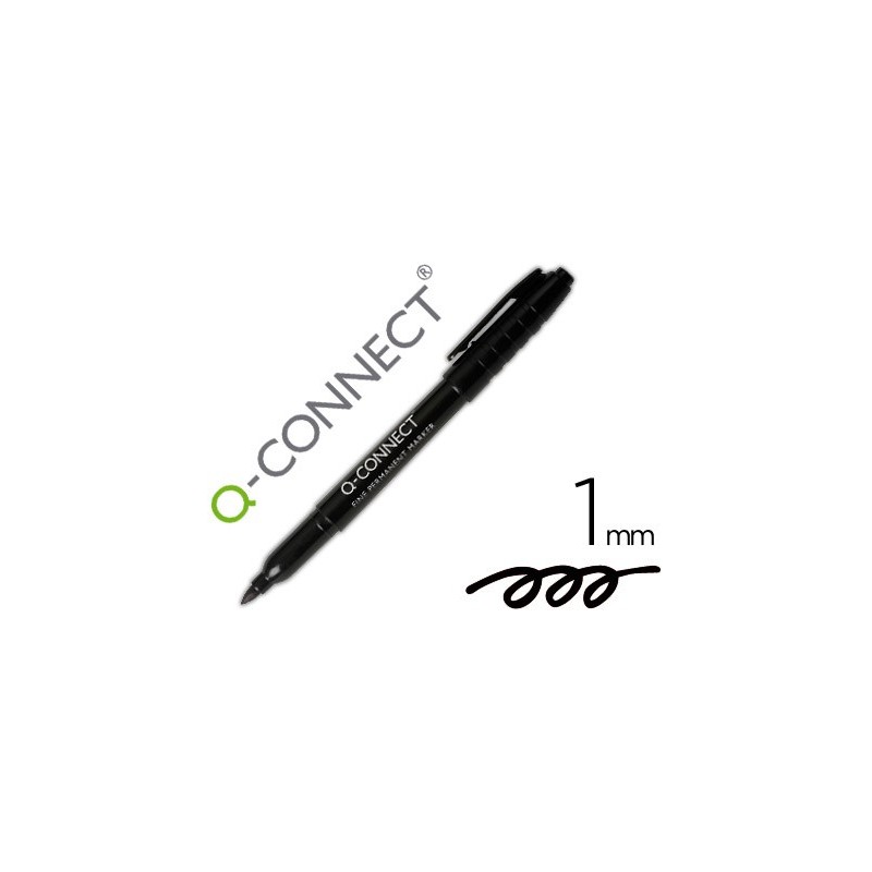 Rotulador q-connect para cd/dvd punta fibra permanente negro punta redonda 1 mm