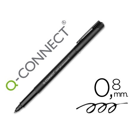 Rotulador q-connect retroproyeccion punta fibra media redonda 0,8 mm permanente negro