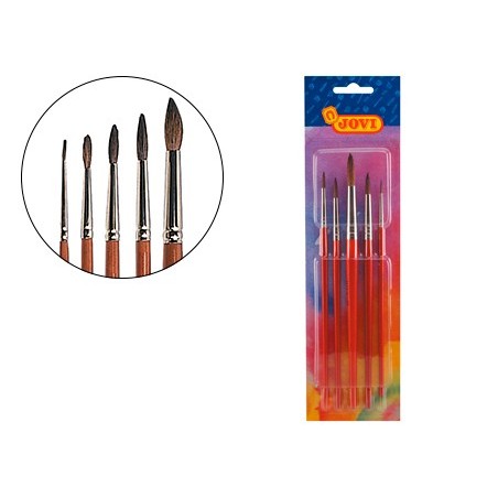Pinceles acuarela jovi blister de 5 unidades surtidas