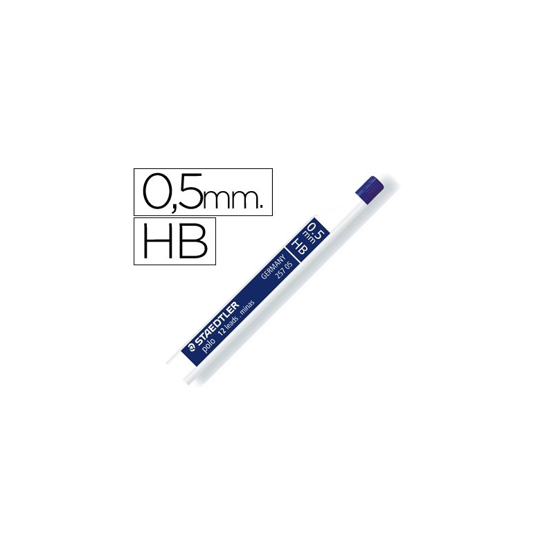 Minas staedtler grafito 0,5 mm hb polo 257 tubo con 12 minas