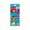 Lapices de colores maped triangulares caja de 12 unidades colores surtidos