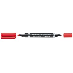 Rotulador staedtler lumocolor permanente duo 348 rojo punta f 0,6 mm punta m 1,5 mm